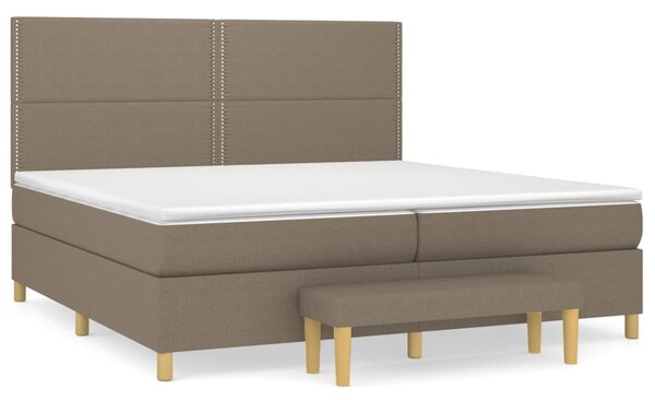 VidaXL Κρεβάτι Boxspring με Στρώμα Taupe 200x200 εκ. Υφασμάτινο