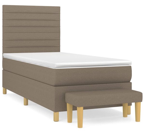 VidaXL Κρεβάτι Boxspring με Στρώμα Taupe 80x200 εκ. Υφασμάτινο