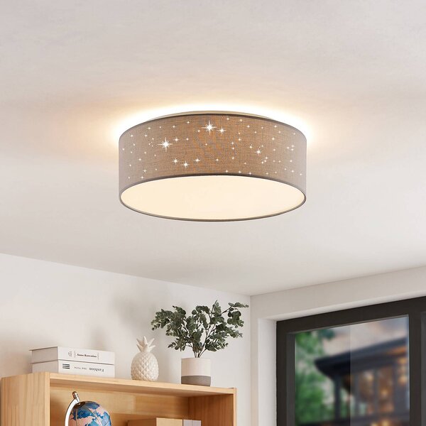 Lindby Ellamina LED φωτιστικό οροφής, 40 cm, ανοιχτό γκρι