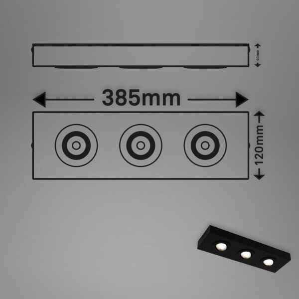 Briloner 3996035 - LED Σποτ CTS 3xLED/4W/230V 2700/4000K μαύρο