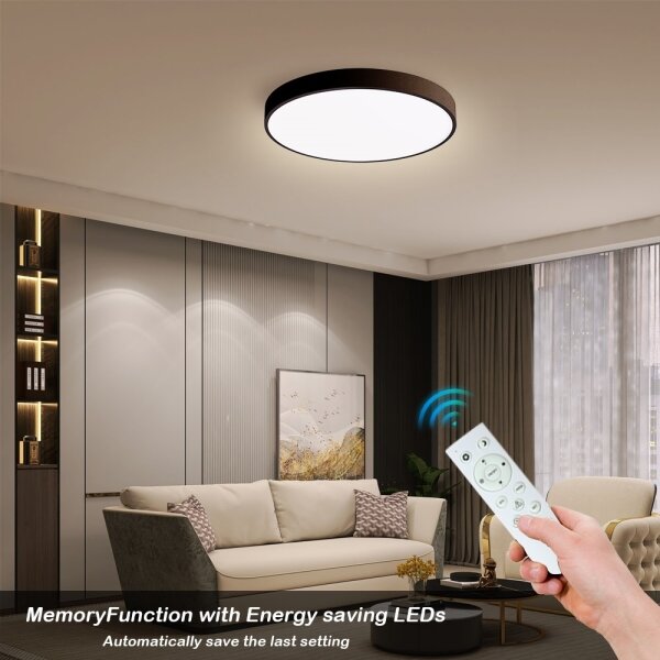 Immax NEO 07248L-LED Φωτιστικό dimming SEMPLICI 36W/230V Wi-Fi Tuya μαύρο +RC