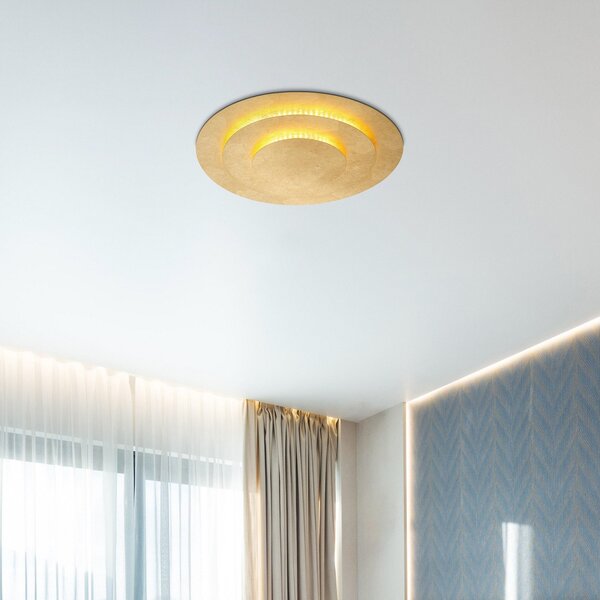 Globo Φωτιστικό οροφής Heda LED, Ø 35 cm, χρυσό χρώμα, μέταλλο, Χρυσό / Ορείχαλκου, Σαλόνι / τραπεζαρία, Μέταλλο, σύγχρονο