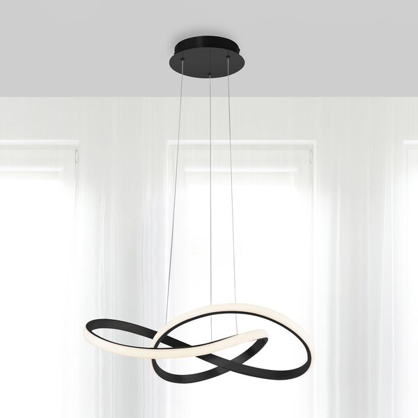 JUST LIGHT. GmbH LED κρεμαστό φωτιστικό Maria, 3-step-dim, μαύρο, ρυθμιζόμενος, Μαύρο, υπνοδωμάτιο, Αλουμίνιο, σύγχρονο