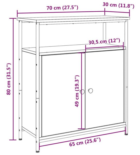 Ντουλάπι Όψη Παλαιού Ξύλου 70x30x80 εκ. από Επεξεργασμένο Ξύλο - Καφέ