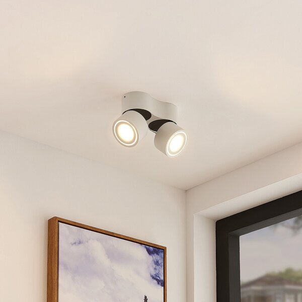 Arcchio LED-Deckenstrahler Rotari, λευκό, 2-φωτιστικά, 1362lm, ρυθμιζόμενος, Λευκό, Διάδρομος, Αλουμίνιο, σύγχρονο