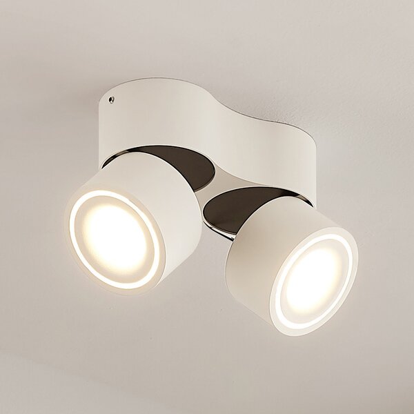 Arcchio LED-Deckenstrahler Rotari, λευκό, 2-φωτιστικά, 1362lm, ρυθμιζόμενος, Λευκό, Διάδρομος, Αλουμίνιο, σύγχρονο