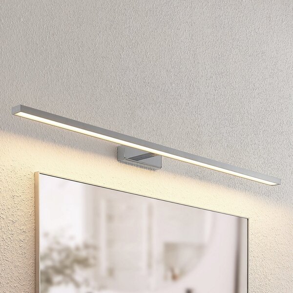Lindby LED καθρέφτης Jukka, 120 cm, χρώμιο, μέταλλο, IP44, Μεταλλικό, Μπάνιο, Αλουμίνιο, σύγχρονο