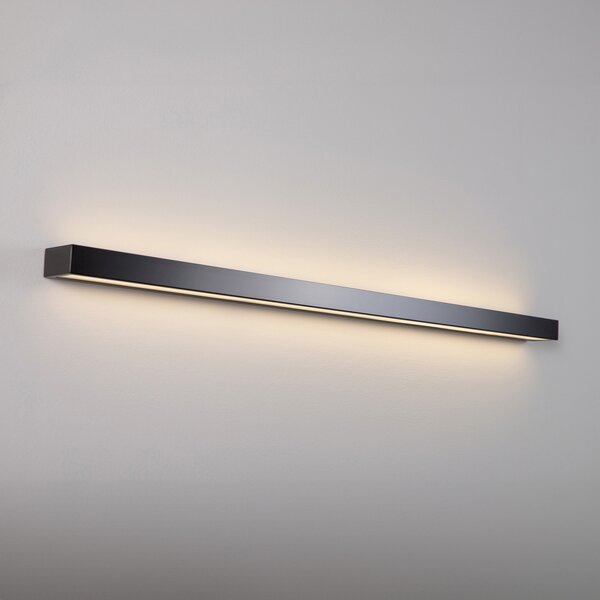MCJ Mera LED φωτιστικό τοίχου, πλάτος 120cm, μαύρο, 3000K, Μαύρο, Διάδρομος, Μέταλλο, σύγχρονο