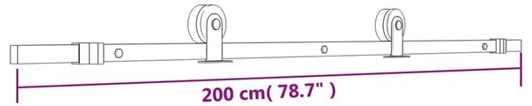 Συρόμενη Μεσόπορτα με Μηχανισμό 100 x 210 εκ. Μασίφ Ξύλο Πεύκου - Καφέ