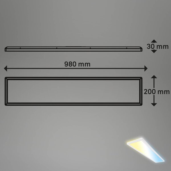 Έξυπνο φωτιστικό οροφής LED Tava, 98x20 cm, CCT, ρυθμιζόμενο