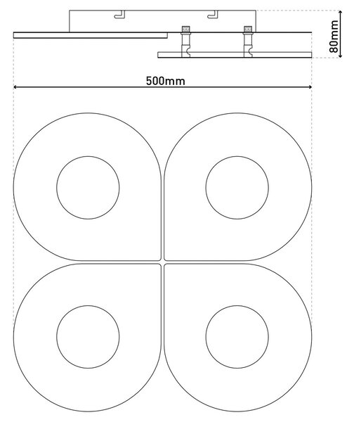 Smilla LED φωτιστικό οροφής, λευκό, μεταλλικό, 50x50 cm, CCT Remote