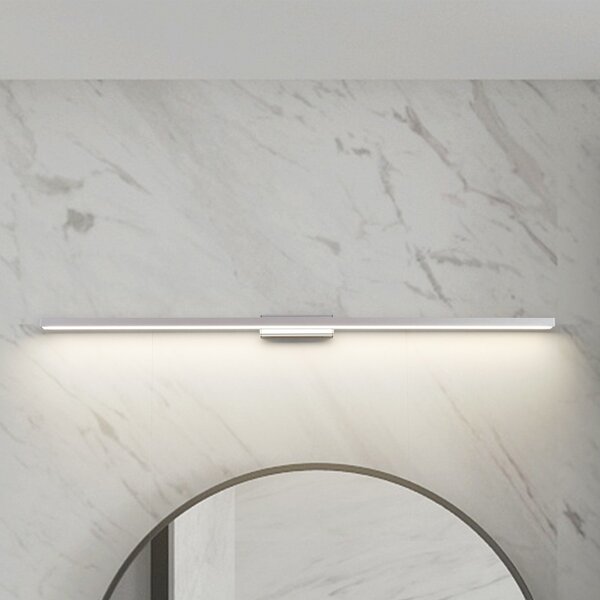 Lindby LED φωτιστικό μπάνιου και καθρέφτη Alenia, 120cm, IP44, γκρι, Μεταλλικό, Μπάνιο, Αλουμίνιο, σύγχρονο
