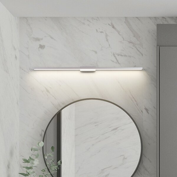 Lindby LED φωτιστικό μπάνιου και καθρέφτη Alenia, 120cm, IP44, γκρι, Μεταλλικό, Μπάνιο, Αλουμίνιο, σύγχρονο