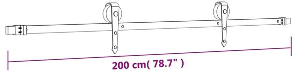 Συρόμενη Μεσόπορτα με Μηχανισμό 100 x 210 εκ. Μασίφ Ξύλο Πεύκου - Καφέ