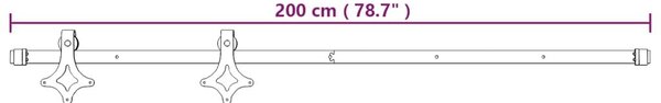 Συρόμενη Μεσόπορτα με Μηχανισμό 100 x 210 εκ. Μασίφ Ξύλο Πεύκου - Καφέ