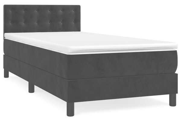 VidaXL Κρεβάτι Boxspring με Στρώμα Μαύρο 80 x 200 εκ. Βελούδινο