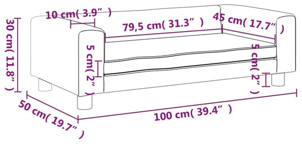 Καναπές Παιδικός με Υποπόδιο Καφέ 100 x 50 x 30 εκ. Συνθ. Δέρμα - Καφέ