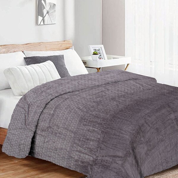 Κουβέρτα Fleece Μονή (160x220) Dimcol Brick 06 Grey