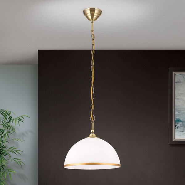 ORION Old Lamp κρεμαστό φωτιστικό με αλυσίδα ανάρτησης, 1fl, ρυθμιζόμενος, Χρυσό / Ορείχαλκου, Σαλόνι / τραπεζαρία, Γυαλί, Αντίκα