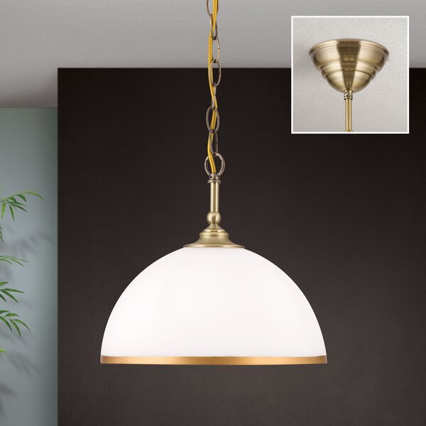 ORION Old Lamp κρεμαστό φωτιστικό με αλυσίδα ανάρτησης, 1fl, ρυθμιζόμενος, Χρυσό / Ορείχαλκου, Σαλόνι / τραπεζαρία, Γυαλί, Αντίκα