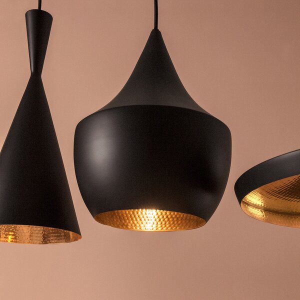 Tom Dixon Beat Fat LED κρεμαστό φωτιστικό, μαύρο, ρυθμιζόμενος, Μαύρο, Σαλόνι / τραπεζαρία, Μέταλλο, σχεδιασμός
