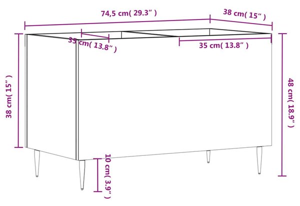 Δισκοθήκη Sonoma Δρυς 74,5 x 38 x 48 εκ. από Επεξεργασμένο Ξύλο - Καφέ