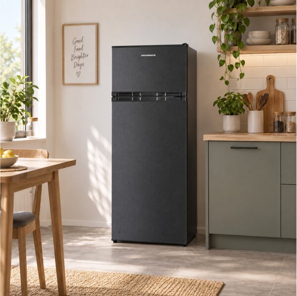Ψυγείο Δίπορτο Heinner HF-H2206DGE++ με Συνολική Χωρητικότητα 206L, Ενεργειακή Κλάση E και Ύψος 143cm - Anthracite