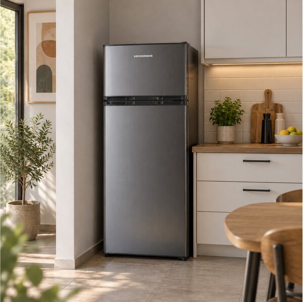 Ψυγείο Δίπορτο Heinner HF-HM2206INVXD με Συνολική Χωρητικότητα 206L, Ενεργειακή Κλάση D και Ύψος 143cm - Inox