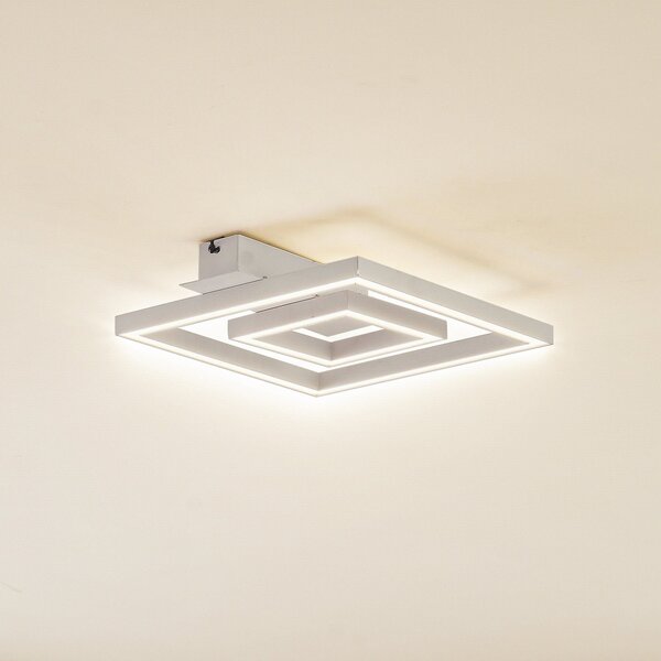 Lindby LED φωτιστικό οροφής Madamo, λευκό, 30 cm, 3000K, Λευκό, Σαλόνι / τραπεζαρία, Αλουμίνιο, σύγχρονο