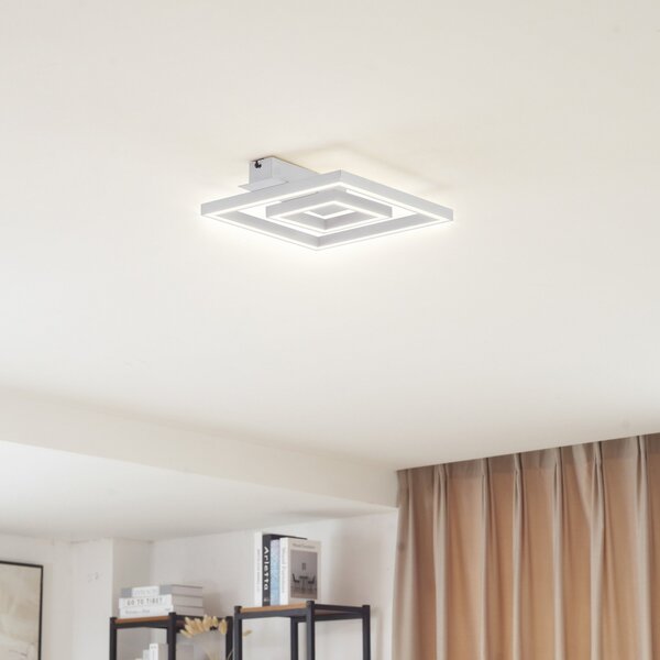 Lindby LED φωτιστικό οροφής Madamo, λευκό, 30 cm, 3000K, Λευκό, Σαλόνι / τραπεζαρία, Αλουμίνιο, σύγχρονο