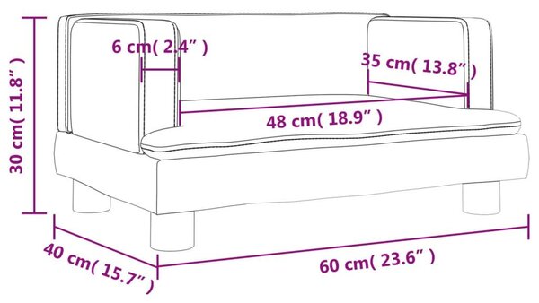 Καναπές Παιδικός Ροζ 60 x 40 x 30 εκ. από Βελούδο - Ροζ