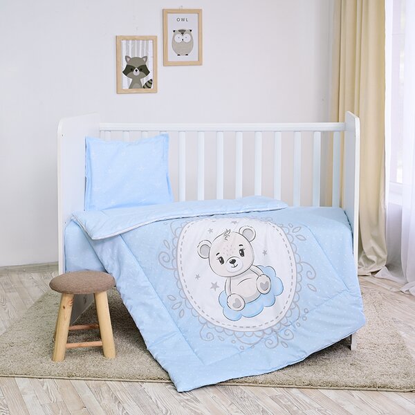 Σετ Σεντόνια Κούνιας 3τεμ. 70x140cm Little Bear Blue 10420015901 Lorelli