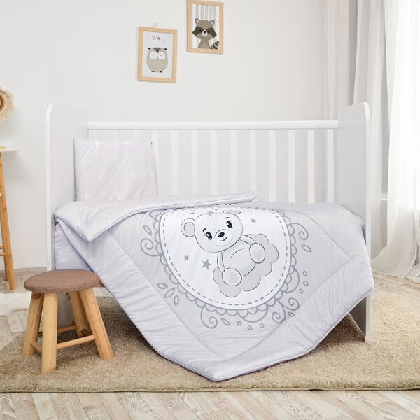 Σετ Σεντόνια Κούνιας 3τεμ. 70x140cm Little Bear Grey 10420015903 Lorelli