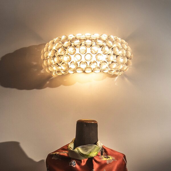 Foscarini Φωτιστικό τοίχου Caboche Plus media R7s διαφανές, ρυθμιζόμενος, Διαφανές, Σαλόνι / τραπεζαρία, Πλαστικό, σχεδιασμός
