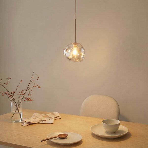 TK Lighting Φωτιστικό οροφής Lava, Ø 15 cm, G9, άμμος/κονιάκ, γυαλί, ρυθμιζόμενος, Μπεζ, Σαλόνι / τραπεζαρία, Γυαλί, σύγχρονο