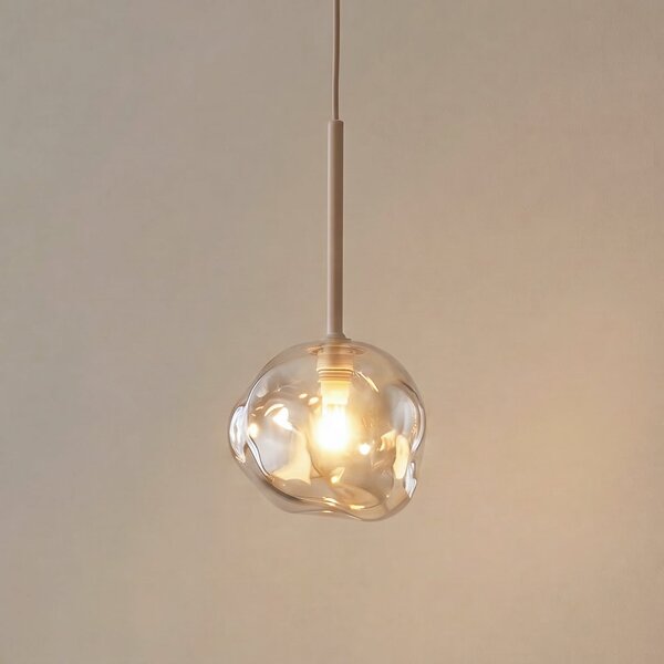 TK Lighting Φωτιστικό οροφής Lava, Ø 15 cm, G9, άμμος/κονιάκ, γυαλί, ρυθμιζόμενος, Μπεζ, Σαλόνι / τραπεζαρία, Γυαλί, σύγχρονο