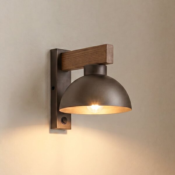 TK Lighting Φωτιστικό τοίχου Oslo, καφέ, μέταλλο, ύψος 20 cm, E27, ρυθμιζόμενος, Καφέ / Σκουριάς, Σαλόνι / τραπεζαρία, Μέταλλο, σύγχρονο