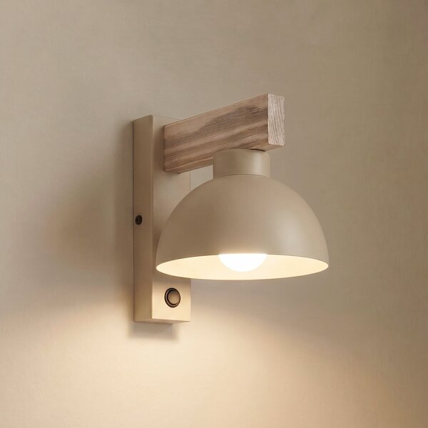 TK Lighting Φωτιστικό τοίχου Oslo, χρώμα άμμου, μέταλλο, ύψος 20 cm, E27, ρυθμιζόμενος, Μπεζ, Σαλόνι / τραπεζαρία, Μέταλλο, σύγχρονο