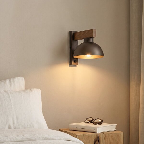 TK Lighting Φωτιστικό τοίχου Oslo, καφέ, μέταλλο, ύψος 20 cm, E27, ρυθμιζόμενος, Καφέ / Σκουριάς, Σαλόνι / τραπεζαρία, Μέταλλο, σύγχρονο
