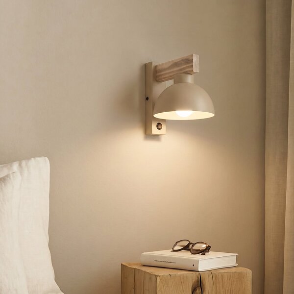 TK Lighting Φωτιστικό τοίχου Oslo, χρώμα άμμου, μέταλλο, ύψος 20 cm, E27, ρυθμιζόμενος, Μπεζ, Σαλόνι / τραπεζαρία, Μέταλλο, σύγχρονο