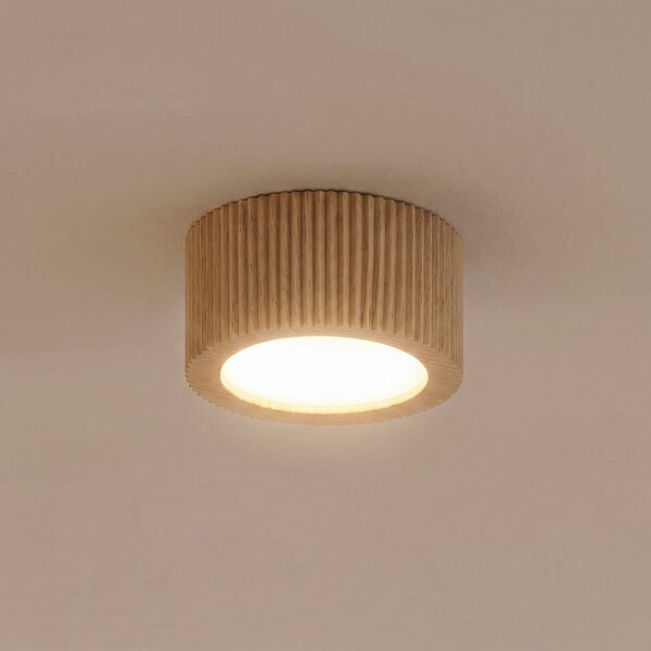 TK Lighting Επιτοίχιος προβολέας Eve, ύψος 4,5 cm, GX53, ξύλο, ρυθμιζόμενος, Ξύλου, Σαλόνι / τραπεζαρία, Ξύλο, σύγχρονο