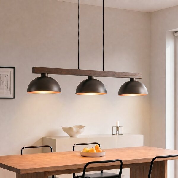 TK Lighting Κρεμαστό φωτιστικό Oslo, καφέ, 3 λάμπες, μήκος 118 cm, E27, ρυθμιζόμενος, Καφέ / Σκουριάς, Σαλόνι / τραπεζαρία, Μέταλλο, σύγχρονο