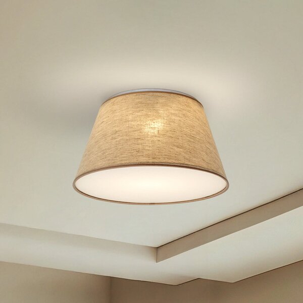 TK Lighting Φωτιστικό οροφής Formo, μπεζ, λινό, Ø 38 cm, E27, ρυθμιζόμενος, Μπεζ, Σαλόνι / τραπεζαρία, Ύφασμα / Κλωστοϋφαντουργία, σύγχρονο