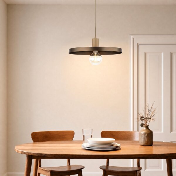 TK Lighting Κρεμαστό φωτιστικό Sila, καφέ/αμμώδες, μέταλλο, Ø 45 cm, E27, ρυθμιζόμενος, Καφέ / Σκουριάς, Σαλόνι / τραπεζαρία, Μέταλλο, σύγχρονο