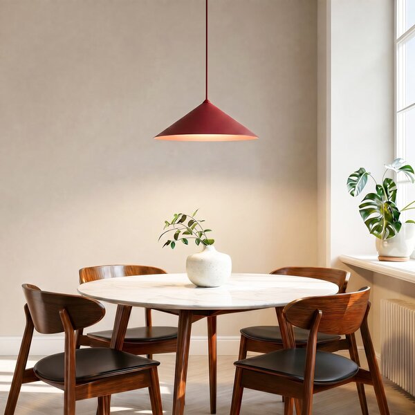 TK Lighting Κρεμαστό φωτιστικό Lume L, μπορντό, μέταλλο, Ø 40 cm, GX53, ρυθμιζόμενος, Κόκκινο, Σαλόνι / τραπεζαρία, Μέταλλο, σύγχρονο