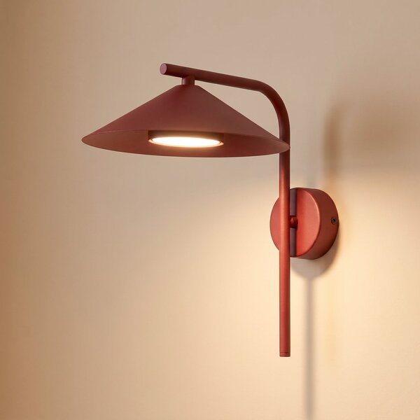 TK Lighting Φωτιστικό τοίχου Lume S, μπορντό, μέταλλο, ύψος 31 cm, GX53, ρυθμιζόμενος, Κόκκινο, Σαλόνι / τραπεζαρία, Μέταλλο, σύγχρονο