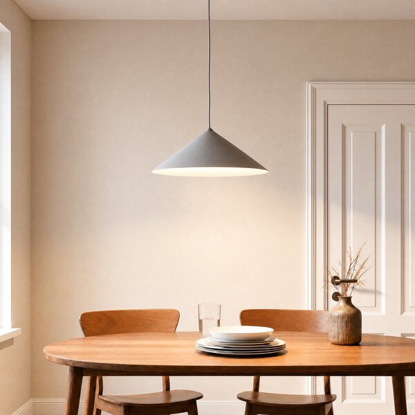 TK Lighting Κρεμαστό φωτιστικό Lume L, γκριζ-μπεζ, μέταλλο, Ø 40 cm, GX53, ρυθμιζόμενος, Γκρι, Σαλόνι / τραπεζαρία, Μέταλλο, σύγχρονο