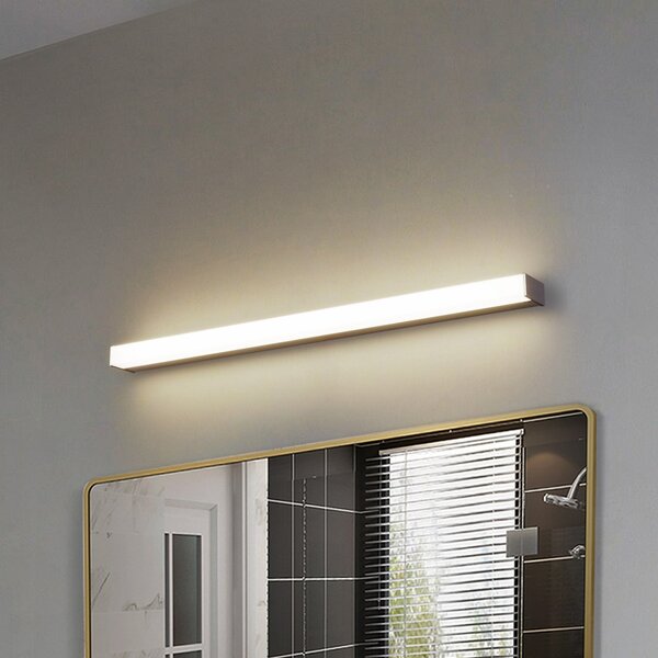 Lindby LED φωτιστικό τοίχου Philippa, γωνιακό, 89 cm, χρώμα αλουμινίου, IP44, Μεταλλικό, Μπάνιο, Αλουμίνιο, σύγχρονο