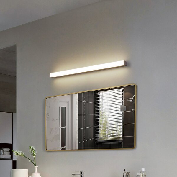 Lindby LED φωτιστικό τοίχου Philippa, γωνιακό, 89 cm, χρώμα αλουμινίου, IP44, Μεταλλικό, Μπάνιο, Αλουμίνιο, σύγχρονο