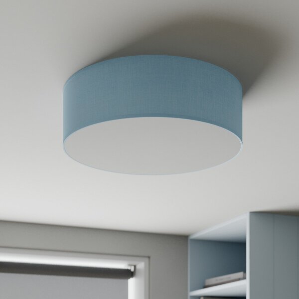 TK Lighting Φωτιστικό οροφής Rondo, μπλε, Ø 45 cm, ρυθμιζόμενος, Μπλε, υπνοδωμάτιο, Ύφασμα / Κλωστοϋφαντουργία, σύγχρονο